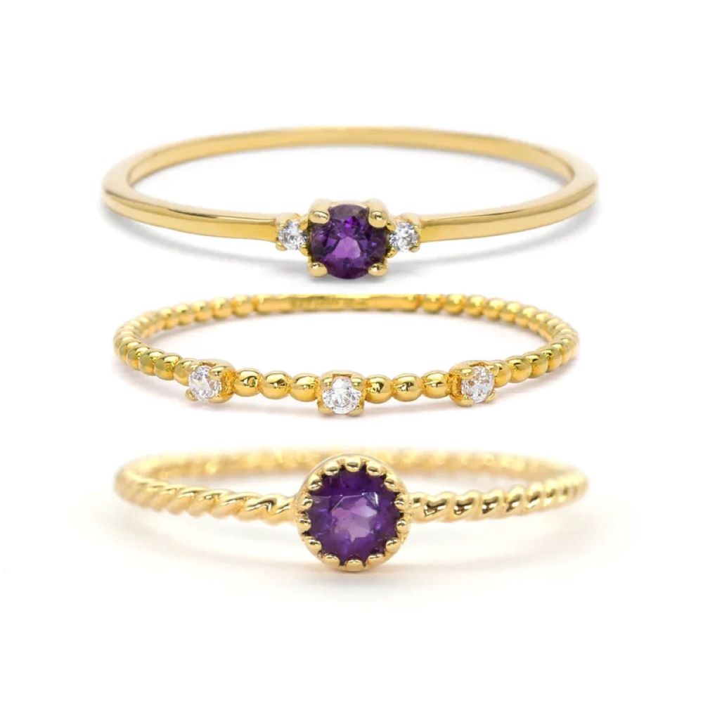 Dainty Gold Ring Set Little Glam Jewelry