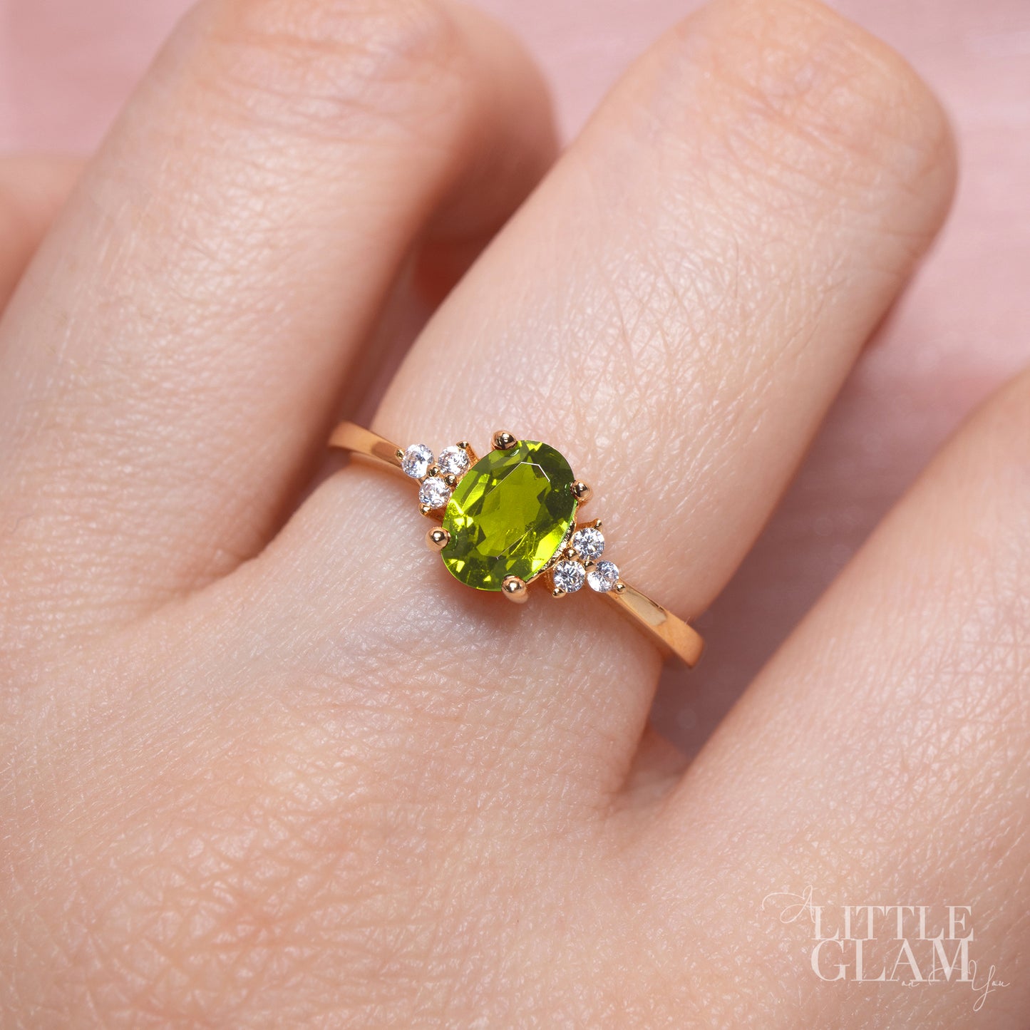 Natural Oval Peridot Ring