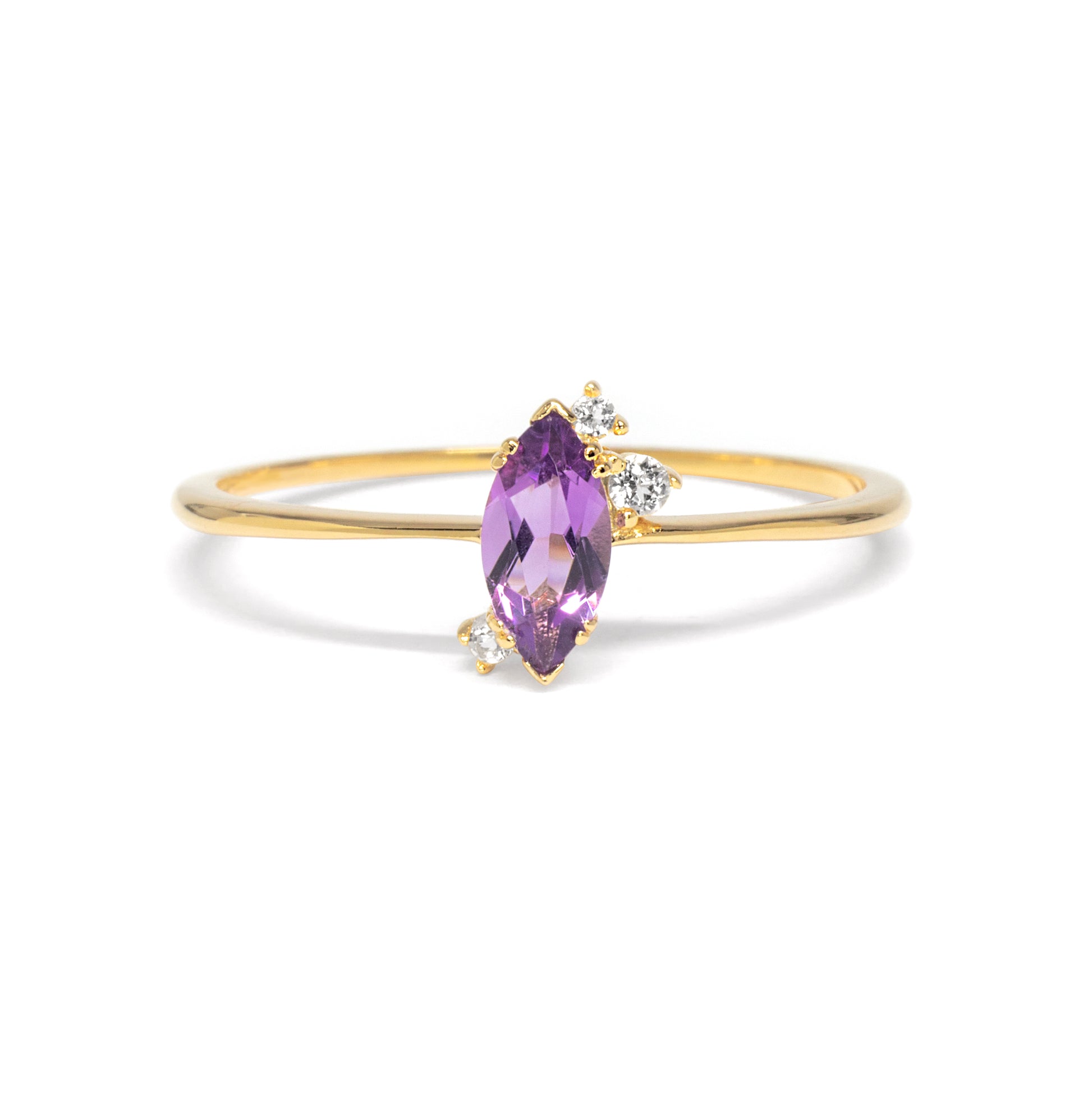 Starry Marquise Amethyst Ring Amethyst & White Topaz