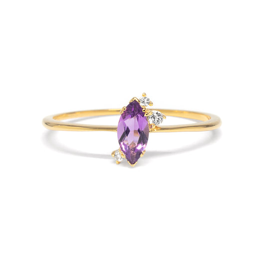 Starry Marquise Amethyst Ring Amethyst & White Topaz